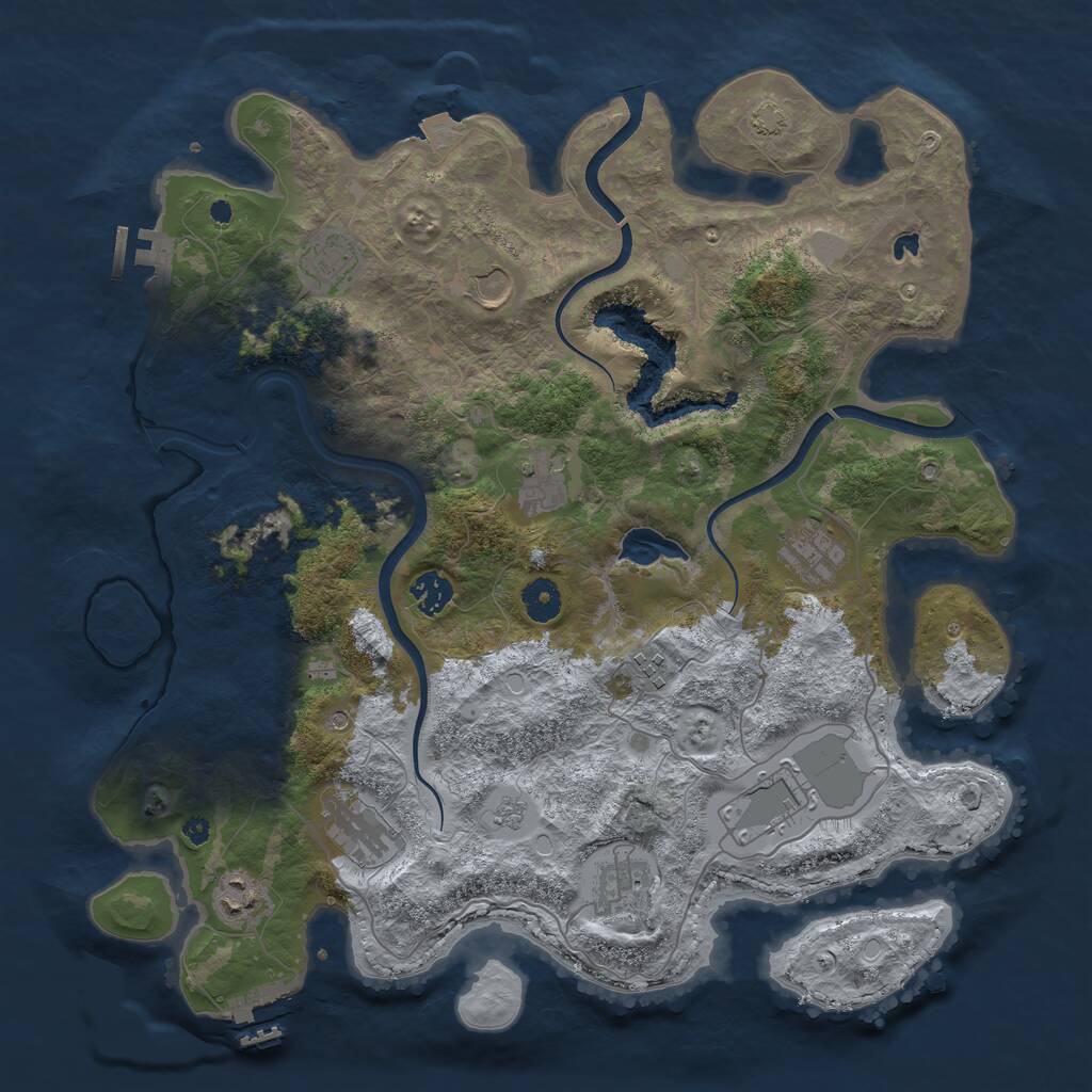 Rust Map: Procedural Map, Size: 4000, Seed: 117860311, 16 Monuments