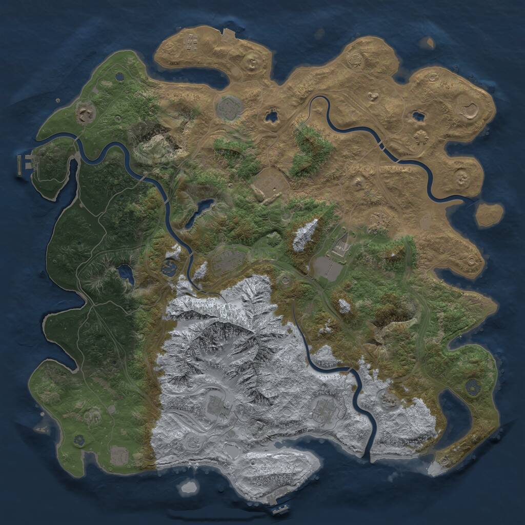 Rust Map: Procedural Map, Size: 5000, Seed: 15095110, 19 Monuments