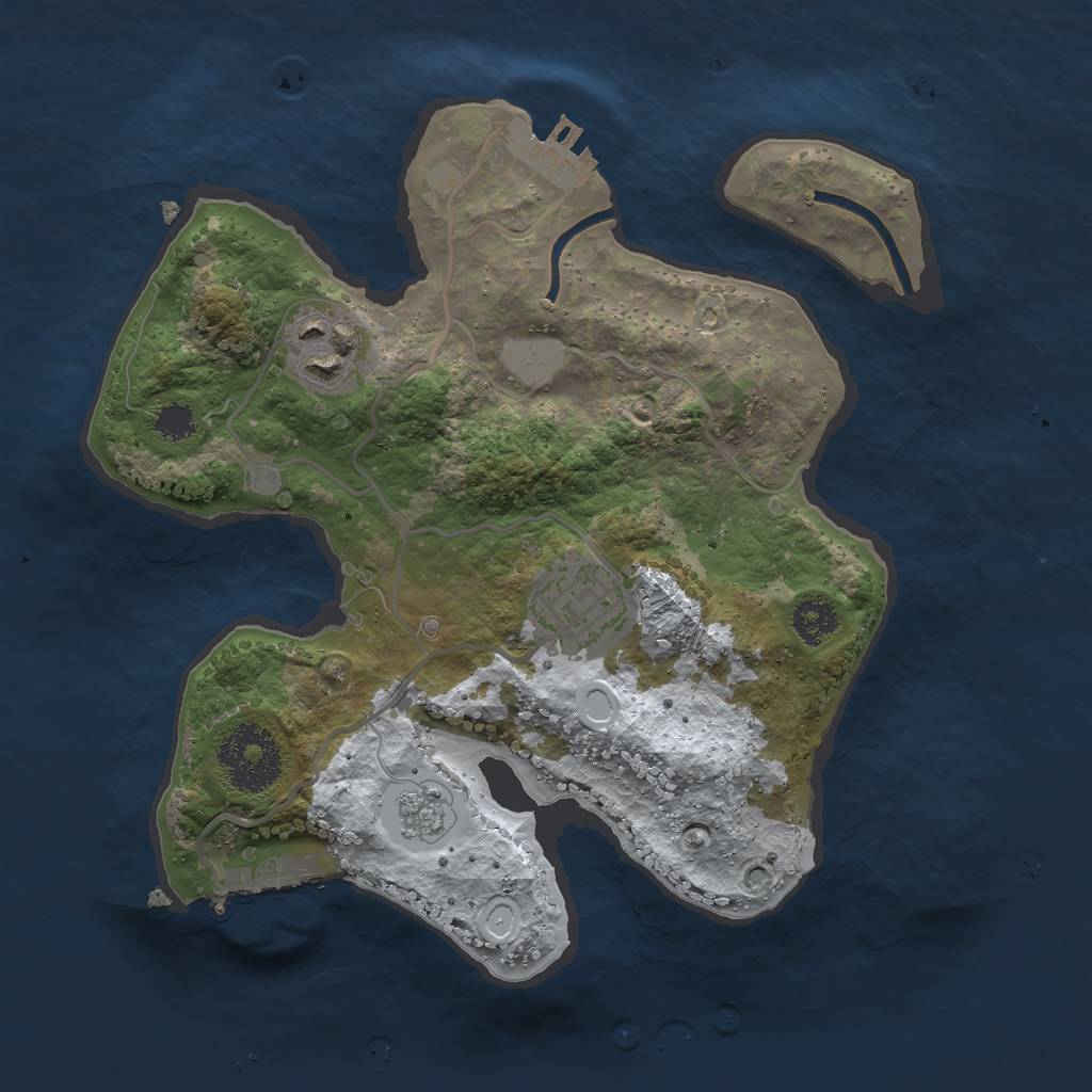 Rust Map: Procedural Map, Size: 2500, Seed: 388188974, 10 Monuments