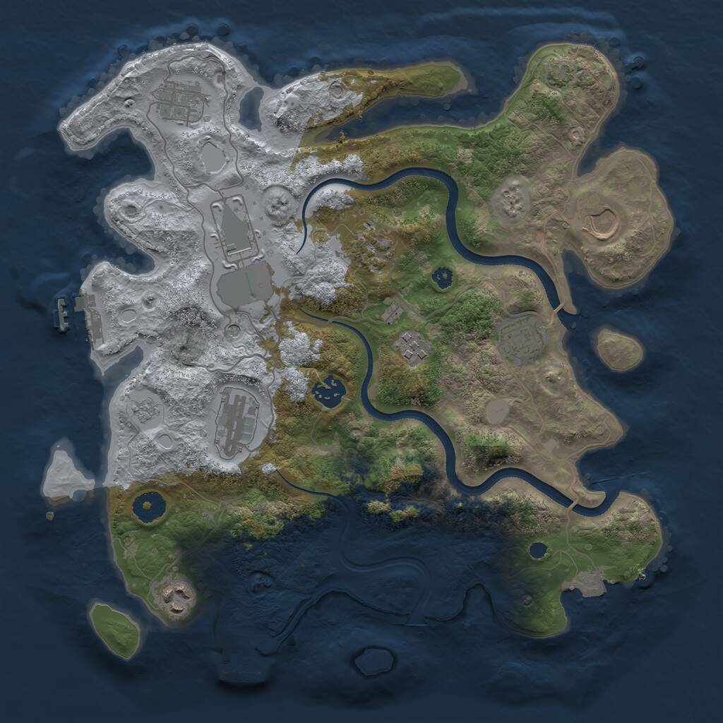 Rust Map: Procedural Map, Size: 3500, Seed: 17698, 15 Monuments