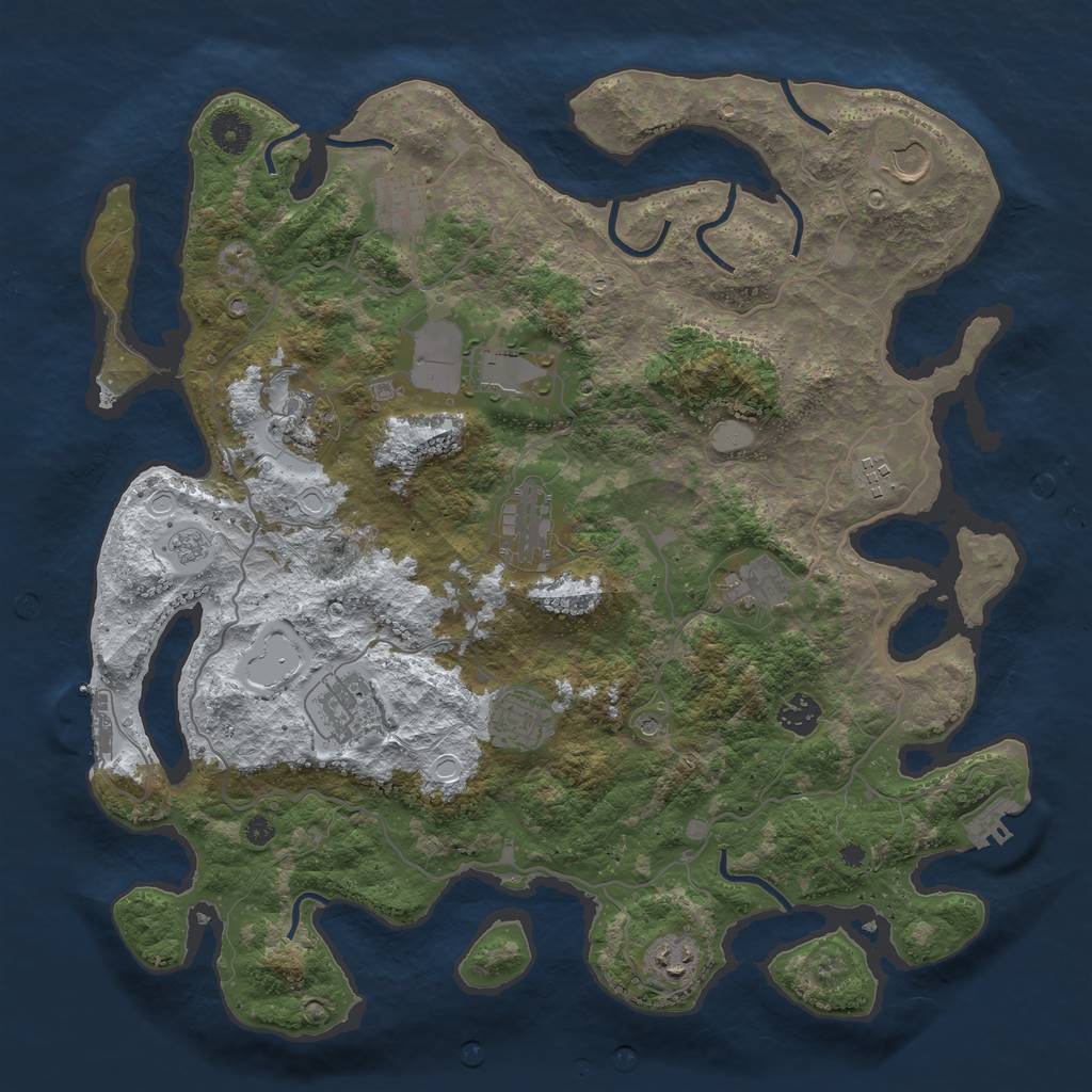 Rust Map: Procedural Map, Size: 4000, Seed: 979796811, 20 Monuments