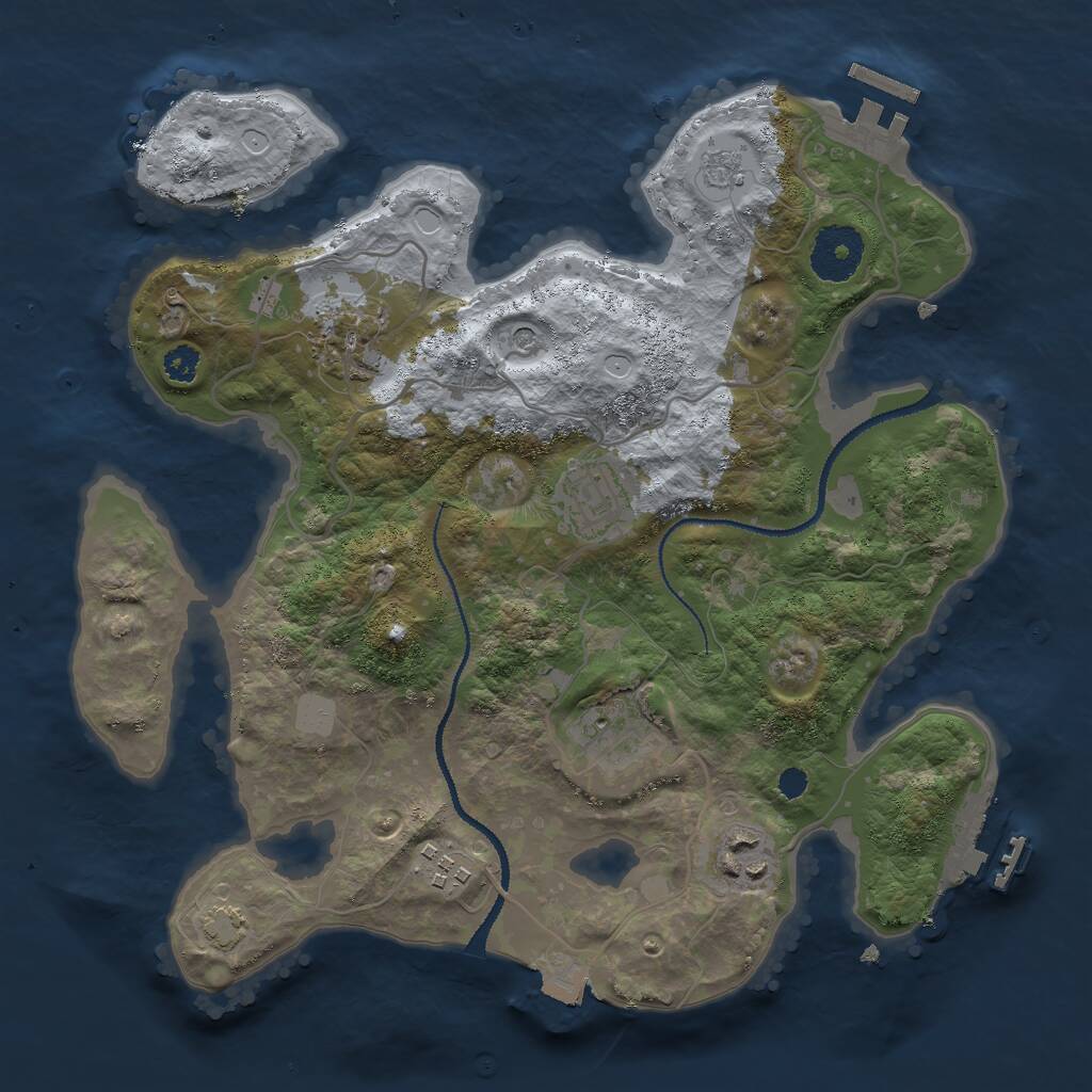 Rust Map: Procedural Map, Size: 3000, Seed: 5959, 11 Monuments