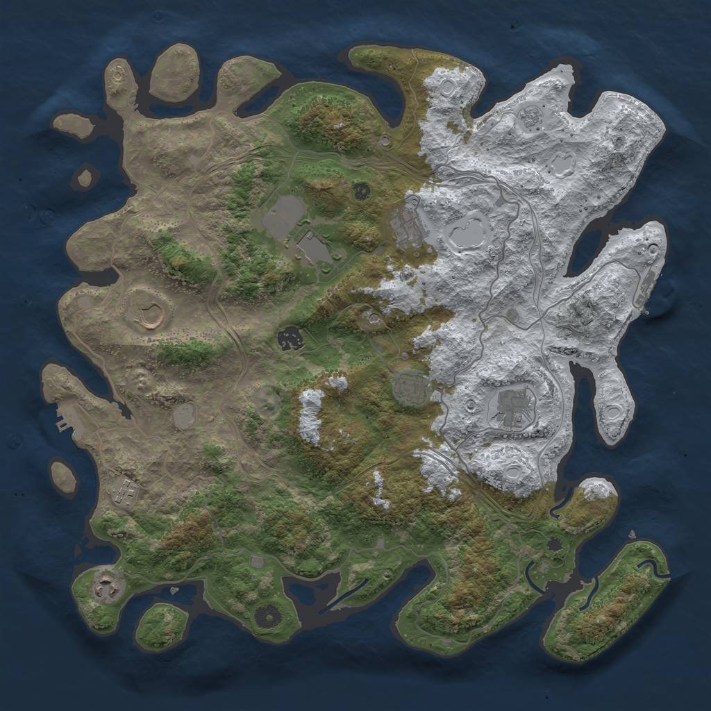 Rust Map: Procedural Map, Size: 4250, Seed: 327985, 17 Monuments