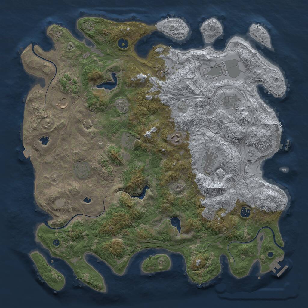 Rust Map: Procedural Map, Size: 4500, Seed: 1148413953, 16 Monuments