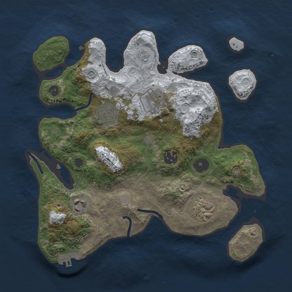 Rust Map: Procedural Map, Size: 3000, Seed: 650302, 13 Monuments