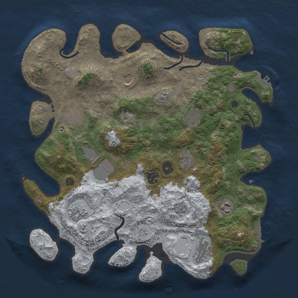 Rust Map: Procedural Map, Size: 3750, Seed: 934552272, 19 Monuments