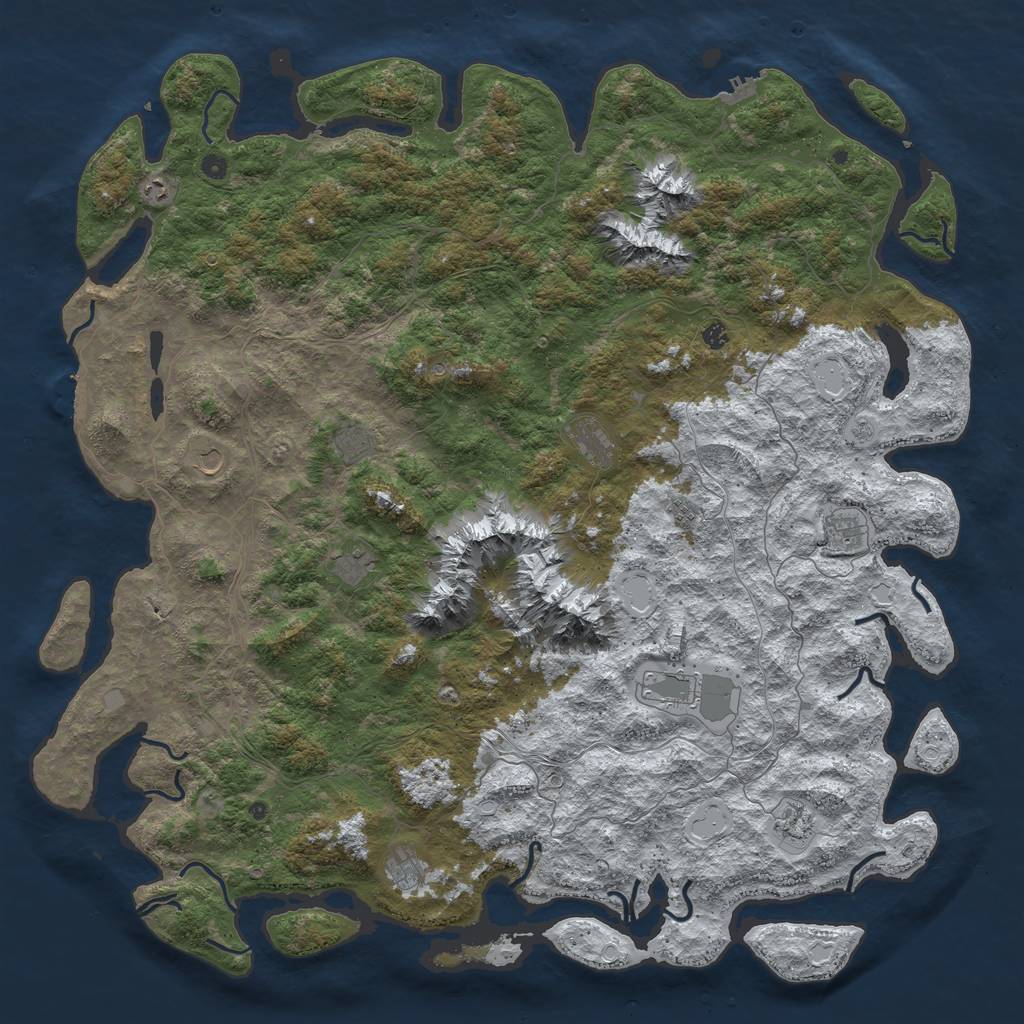 Rust Map: Procedural Map, Size: 6000, Seed: 29508811, 20 Monuments