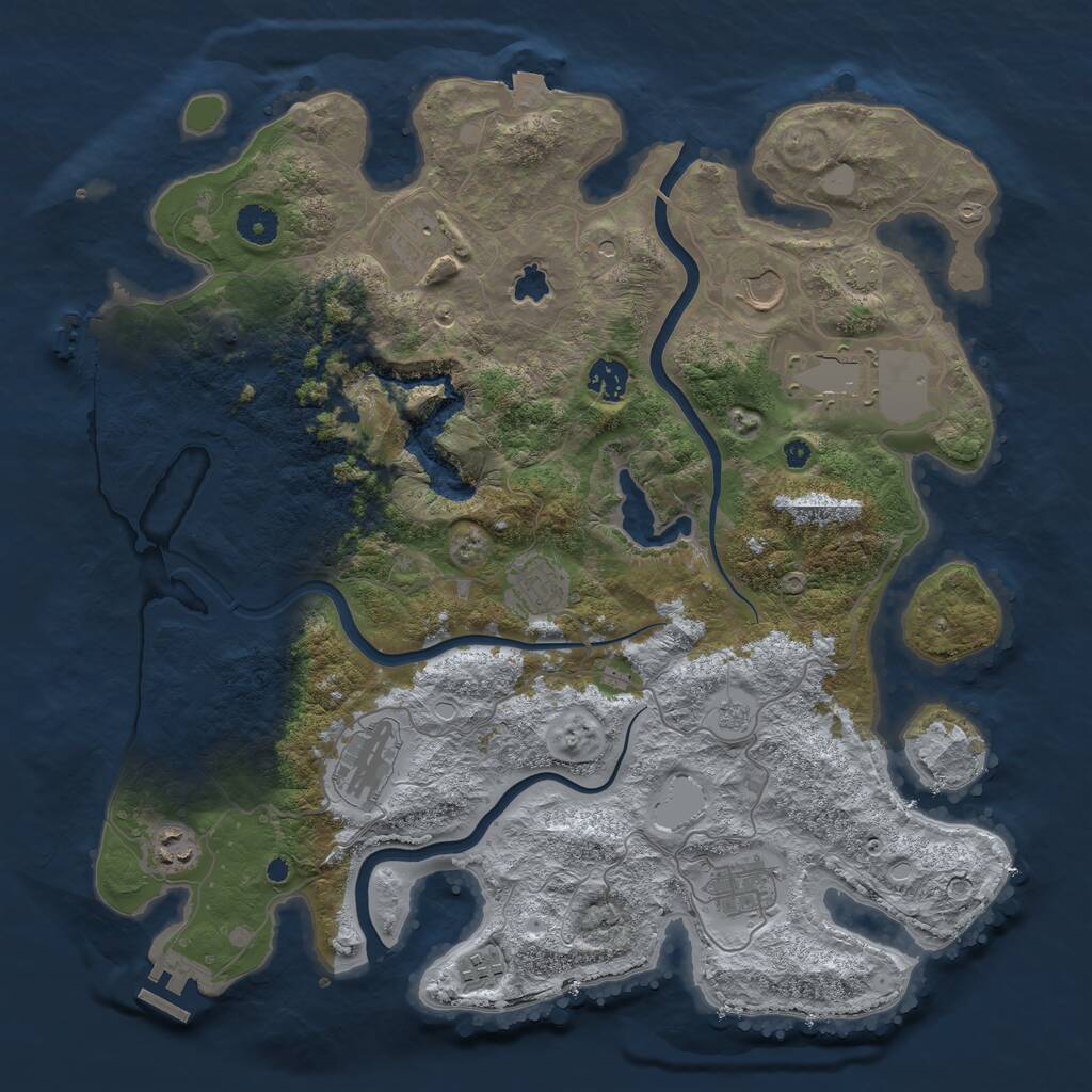 Rust Map: Procedural Map, Size: 4000, Seed: 162500, 15 Monuments