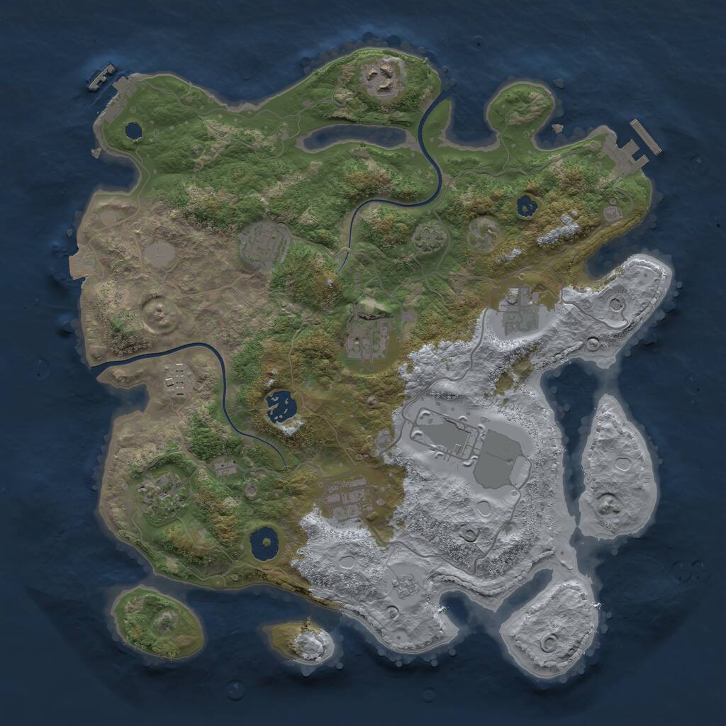 Rust Map: Procedural Map, Size: 3500, Seed: 1102112, 15 Monuments