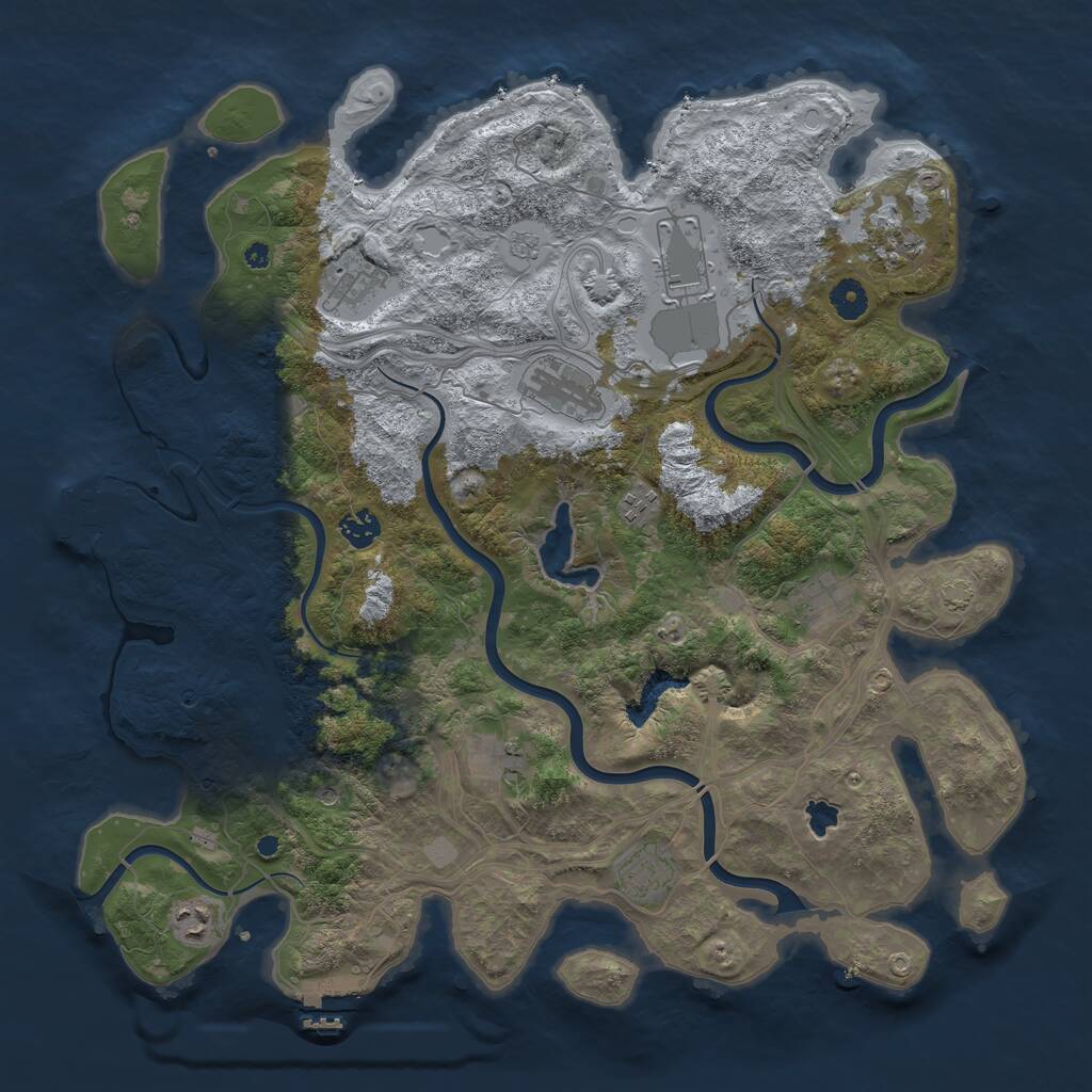 Rust Map: Procedural Map, Size: 4250, Seed: 894559339, 16 Monuments