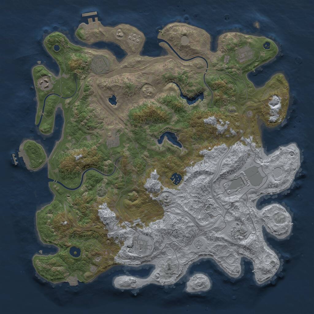 Rust Map: Procedural Map, Size: 4250, Seed: 655927, 15 Monuments