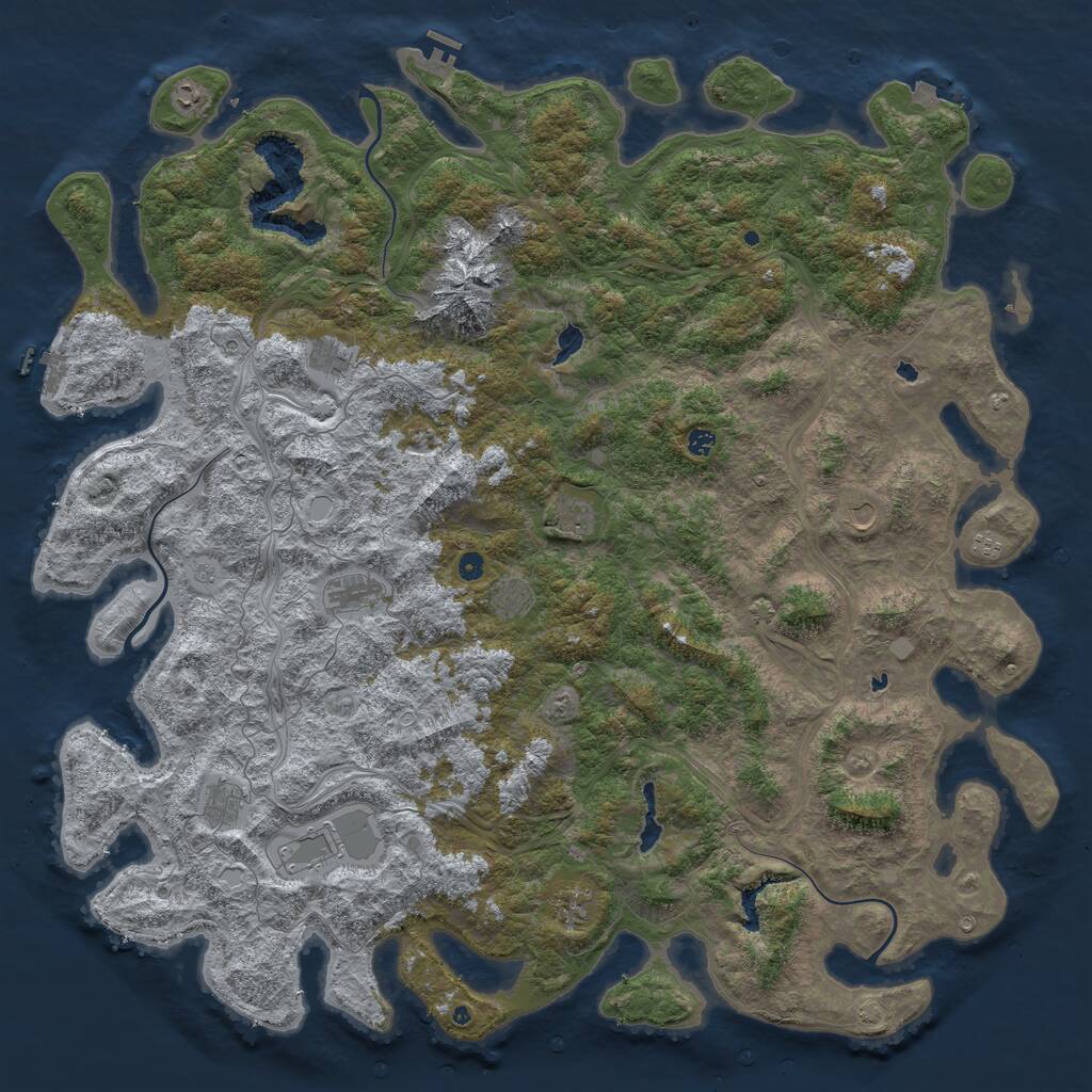 Rust Map: Procedural Map, Size: 6000, Seed: 777242, 17 Monuments