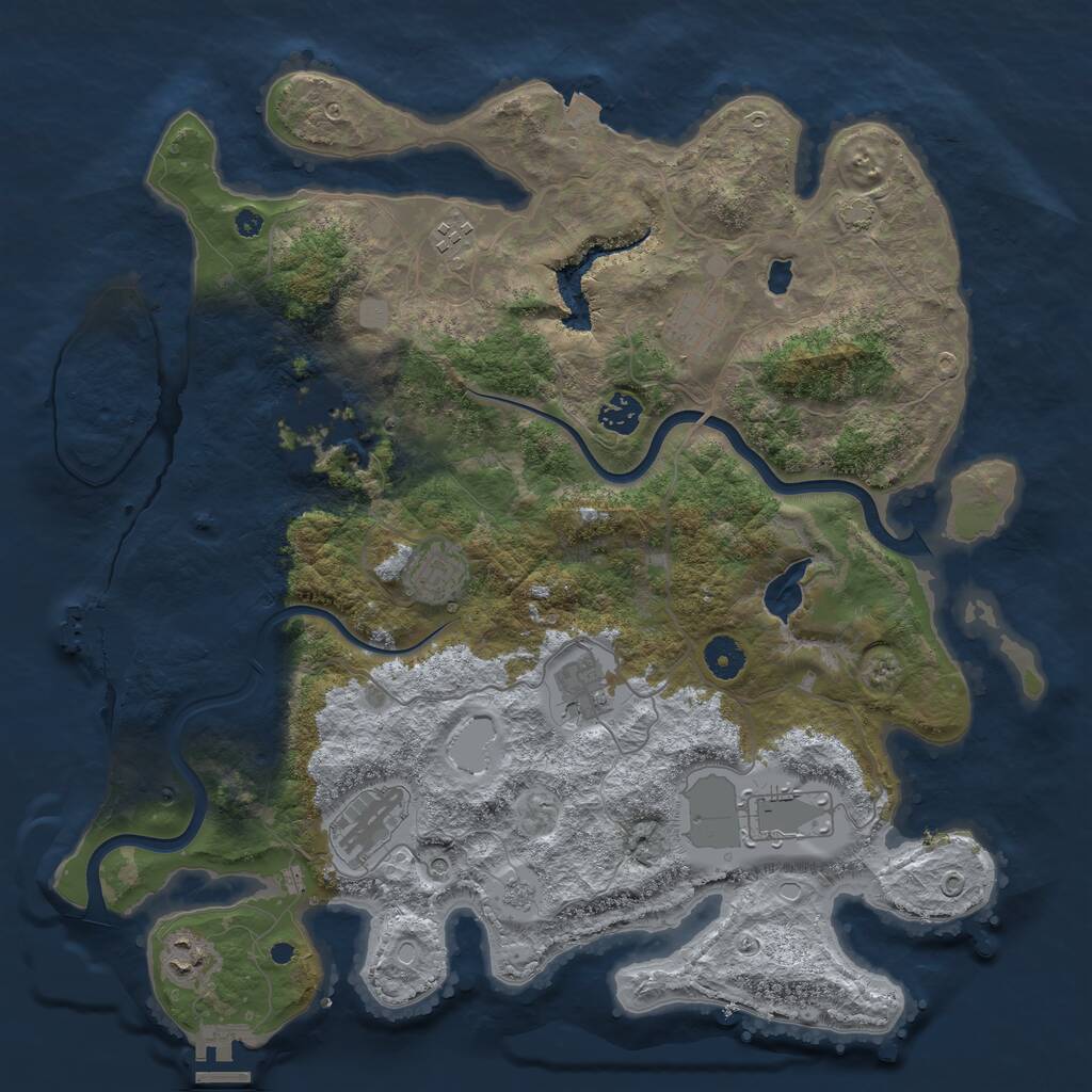 Rust Map: Procedural Map, Size: 4000, Seed: 760012, 15 Monuments