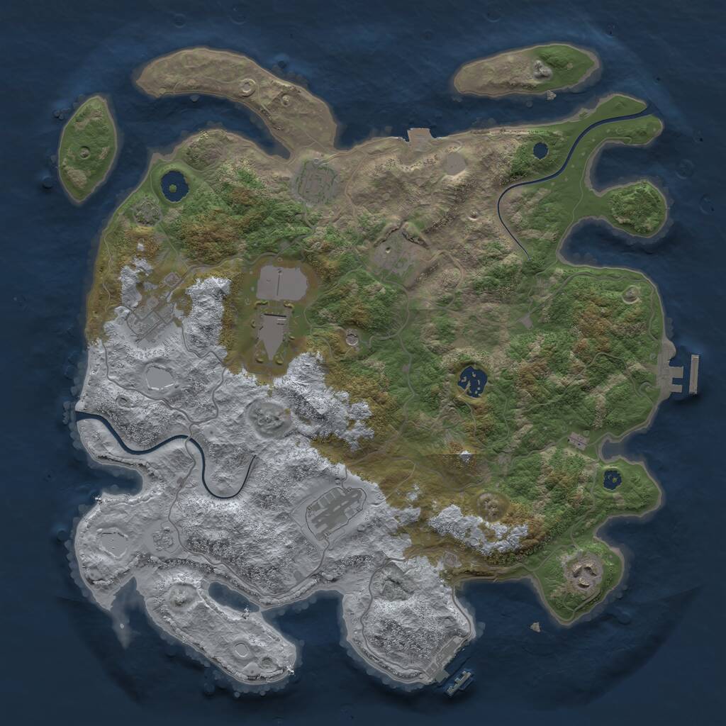 Rust Map: Procedural Map, Size: 3808, Seed: 3794, 13 Monuments