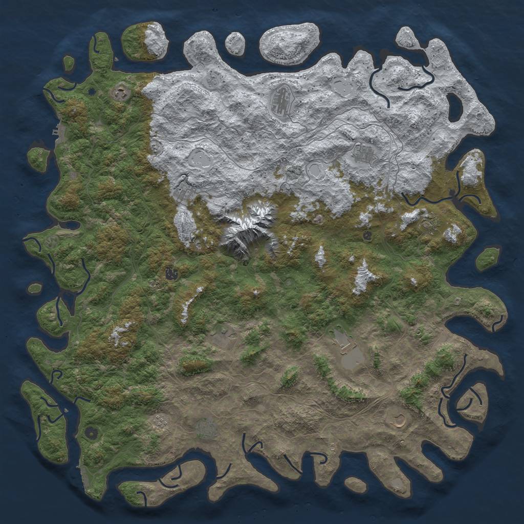 Rust Map: Procedural Map, Size: 6000, Seed: 300385, 20 Monuments