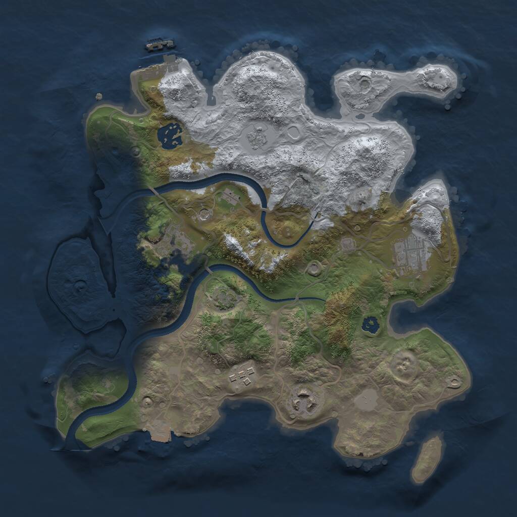Rust Map: Procedural Map, Size: 3000, Seed: 190, 10 Monuments