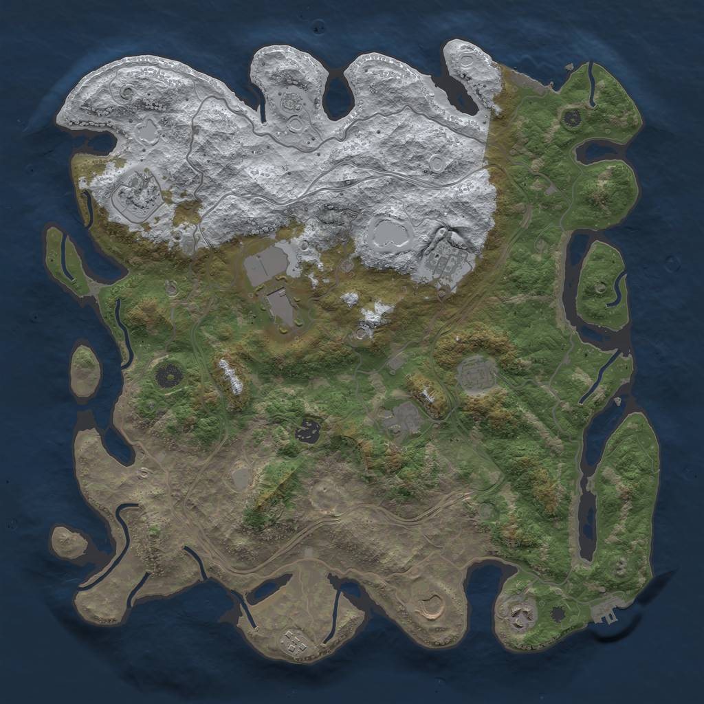 Rust Map: Procedural Map, Size: 4250, Seed: 317392, 18 Monuments