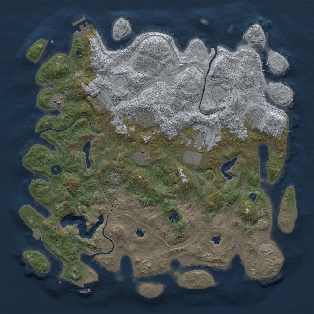 Rust Map: Procedural Map, Size: 4500, Seed: 1508110498, 15 Monuments