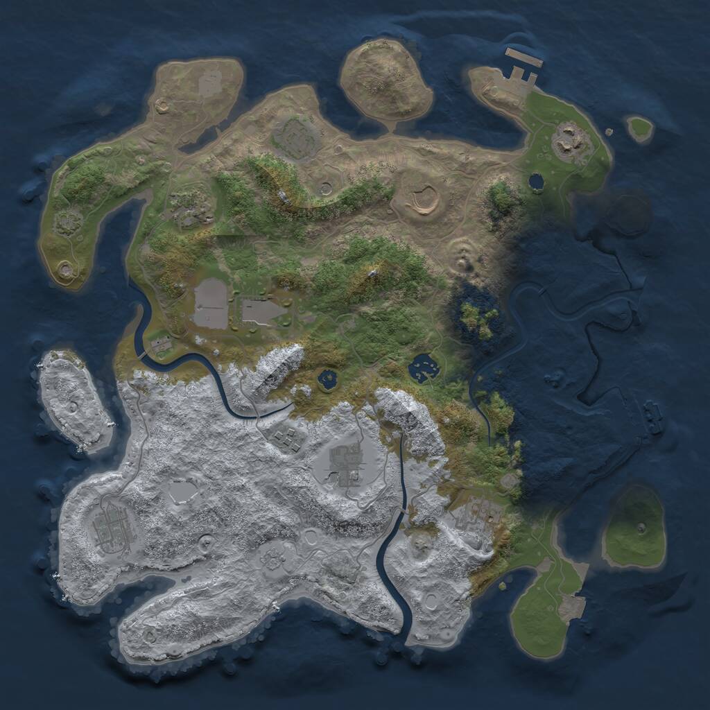 Rust Map: Procedural Map, Size: 3750, Seed: 788127920, 16 Monuments