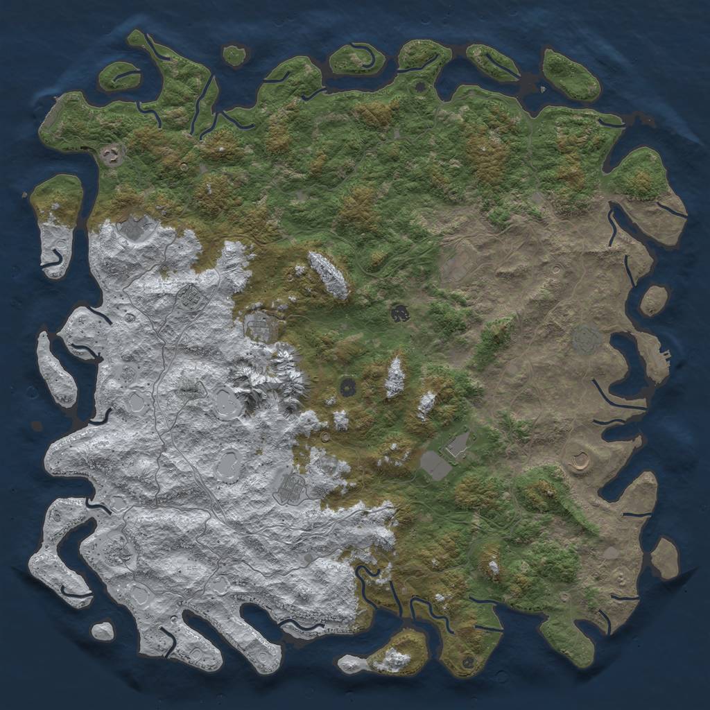 Rust Map: Procedural Map, Size: 6000, Seed: 883784, 20 Monuments