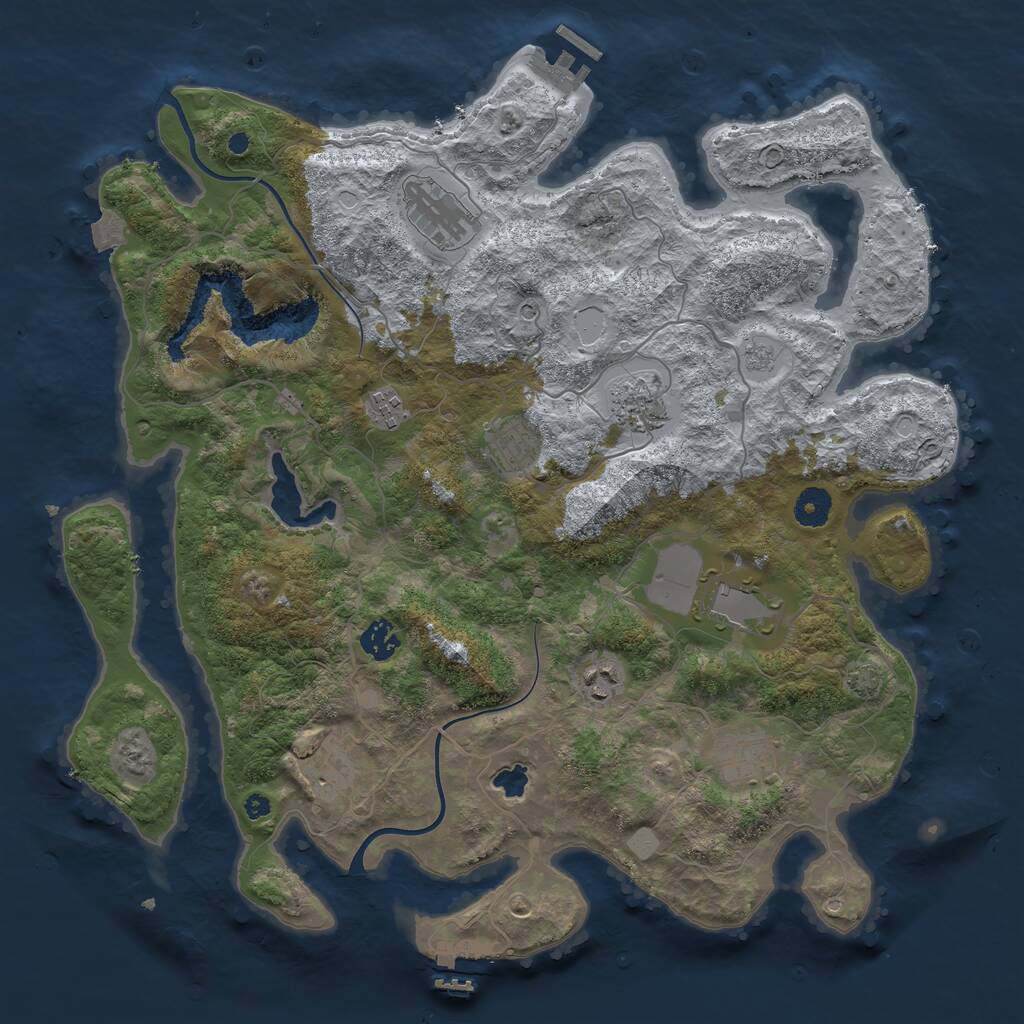 Rust Map: Procedural Map, Size: 4000, Seed: 1850947063, 15 Monuments