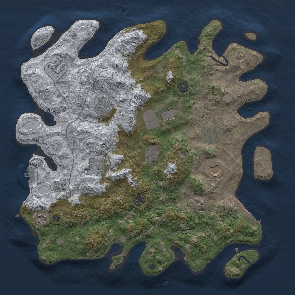 Rust Map: Procedural Map, Size: 4000, Seed: 644155, 19 Monuments