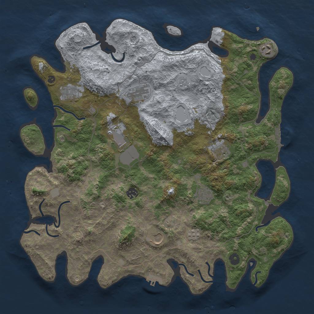 Rust Map: Procedural Map, Size: 4200, Seed: 1776, 16 Monuments