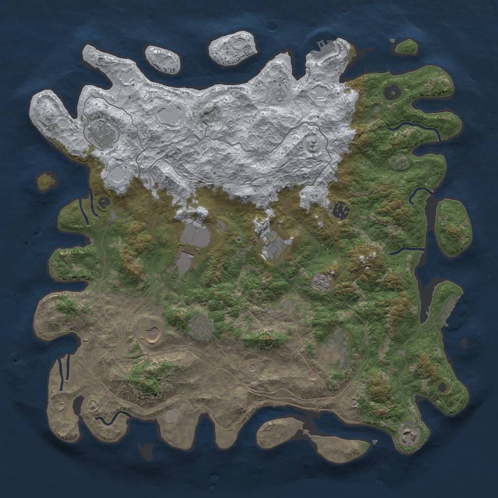 Rust Map: Procedural Map, Size: 4500, Seed: 1667480023, 18 Monuments