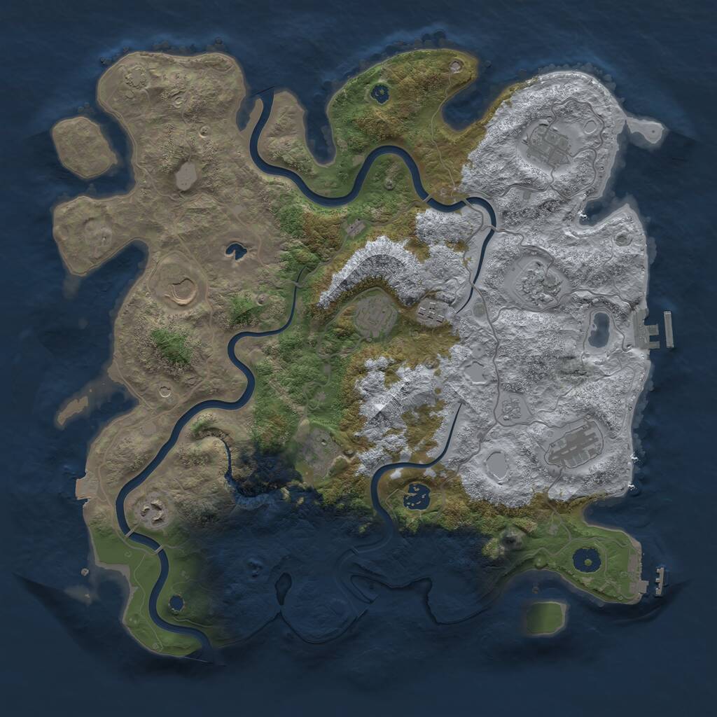 Rust Map: Procedural Map, Size: 4000, Seed: 196666, 15 Monuments