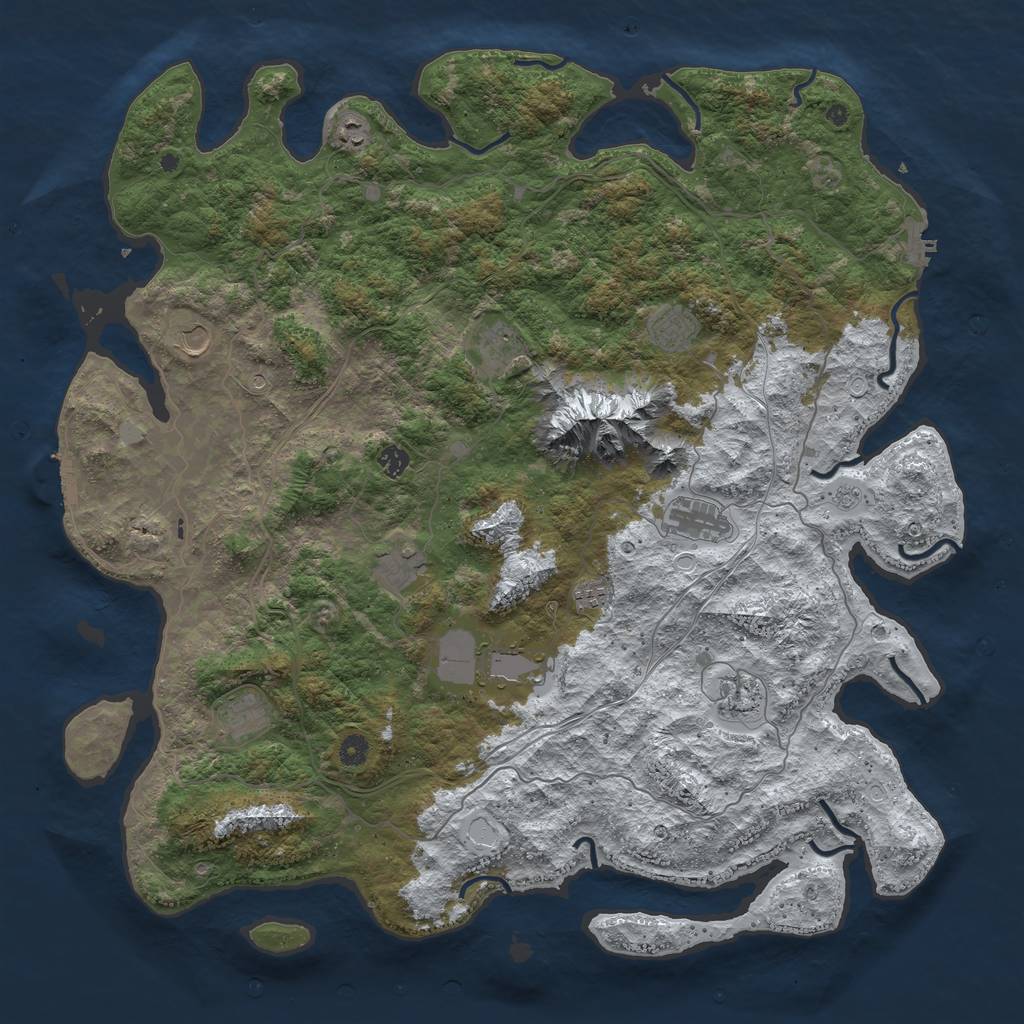 Rust Map: Procedural Map, Size: 5000, Seed: 616, 20 Monuments