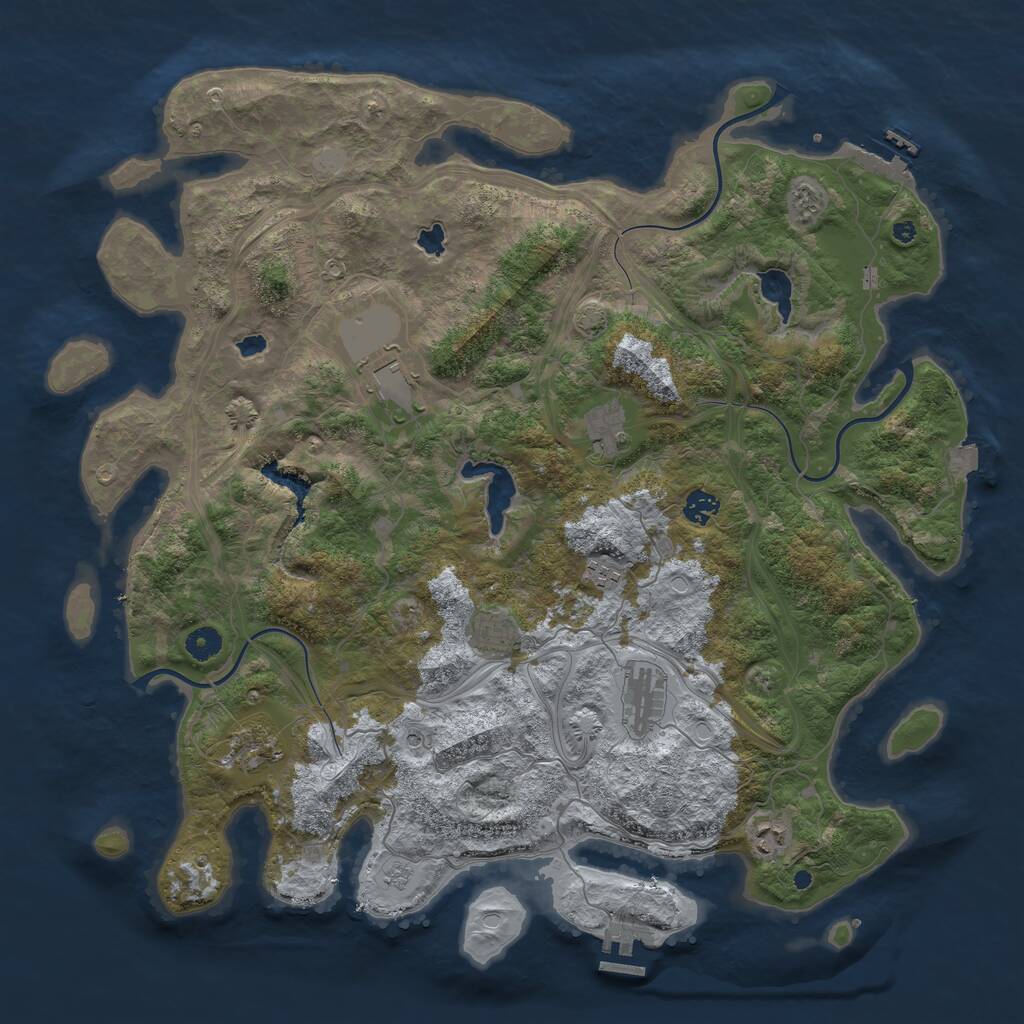 Rust Map: Procedural Map, Size: 4500, Seed: 86750, 14 Monuments