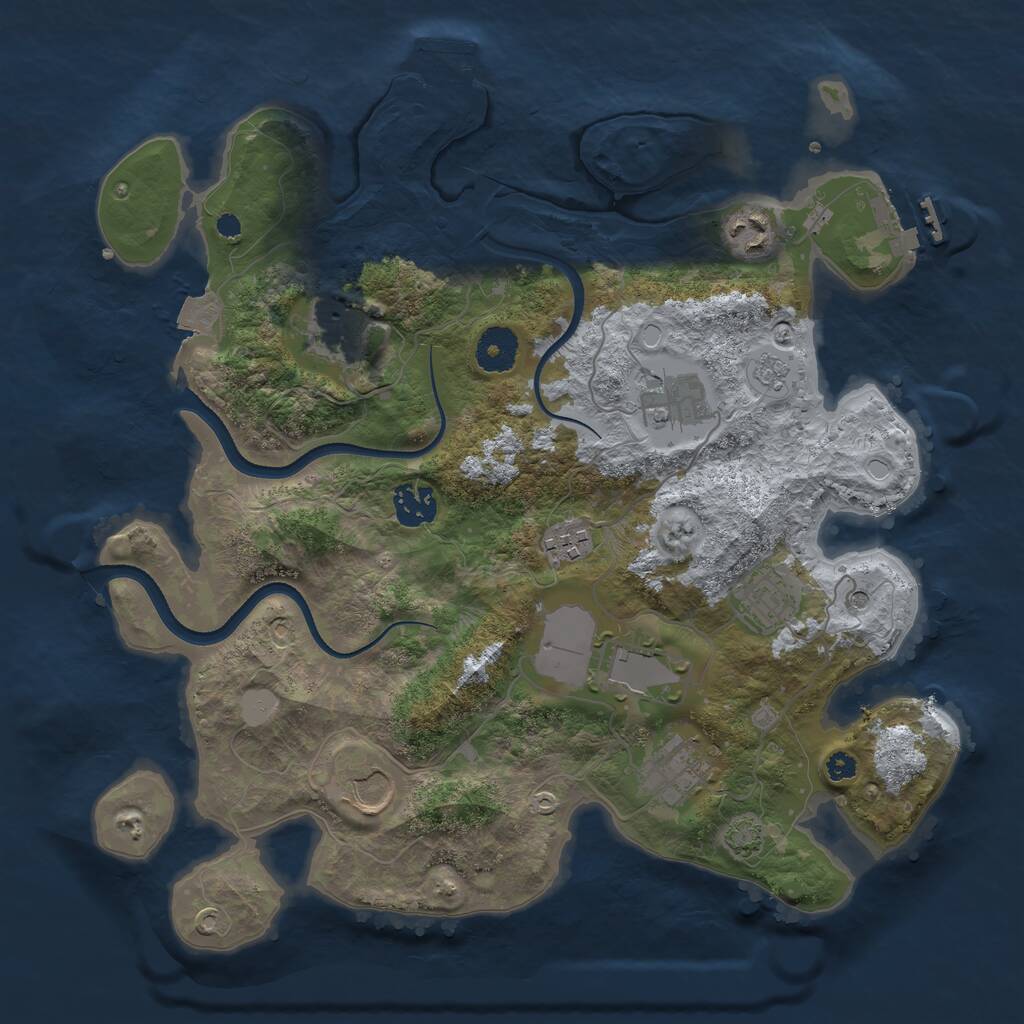 Rust Map: Procedural Map, Size: 3500, Seed: 576446159, 15 Monuments