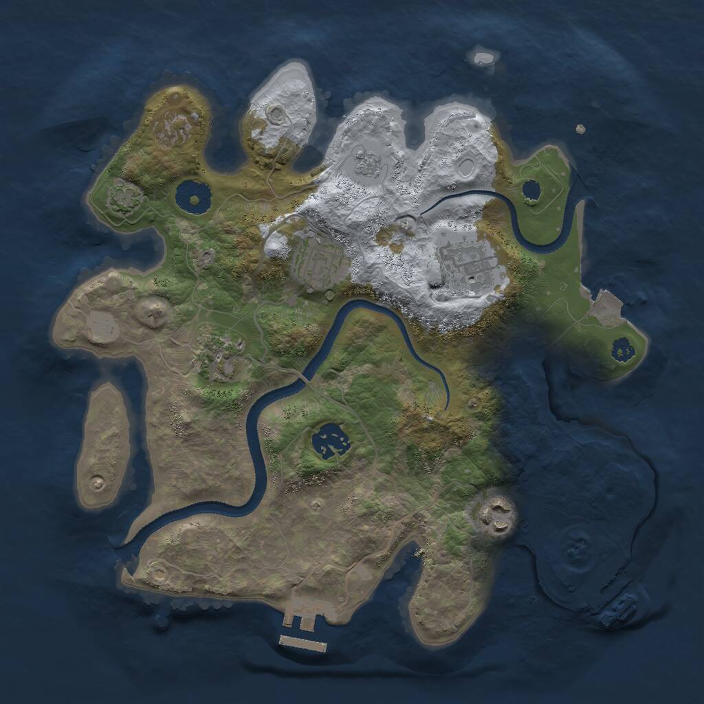 Rust Map: Procedural Map, Size: 3000, Seed: 369669097, 10 Monuments