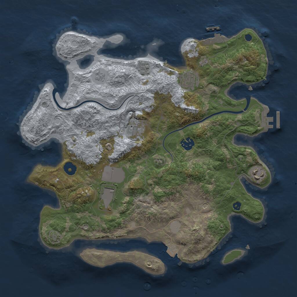 Rust Map: Procedural Map, Size: 3500, Seed: 560, 12 Monuments