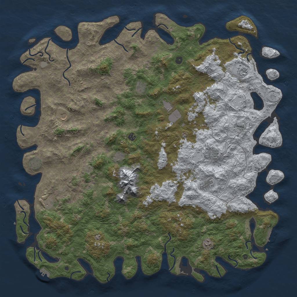 Rust Map: Procedural Map, Size: 6000, Seed: 959567, 20 Monuments