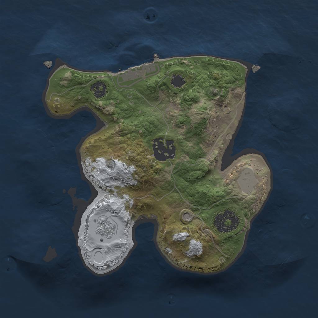 Rust Map: Procedural Map, Size: 2000, Seed: 324414526, 8 Monuments