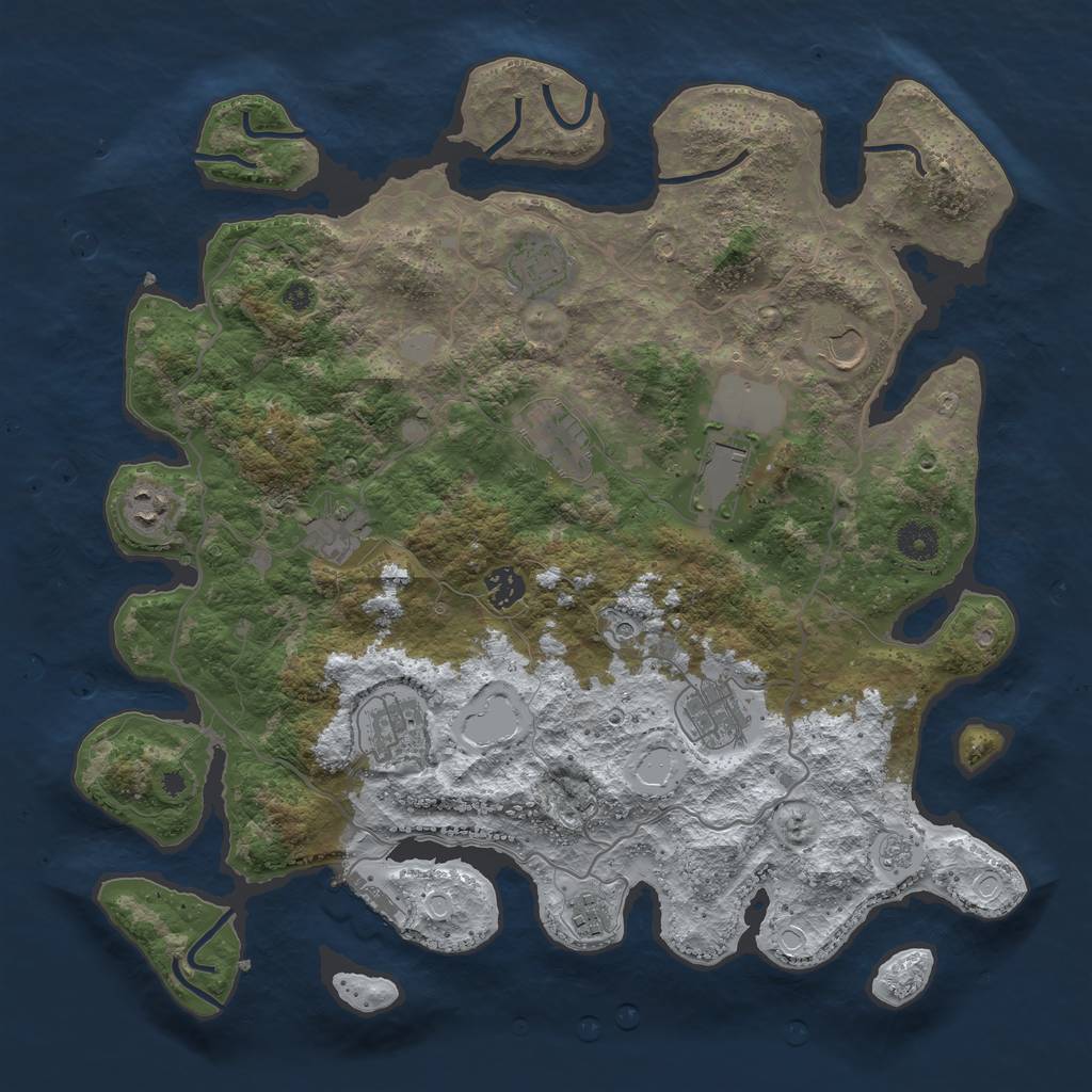 Rust Map: Procedural Map, Size: 4000, Seed: 256549145, 18 Monuments