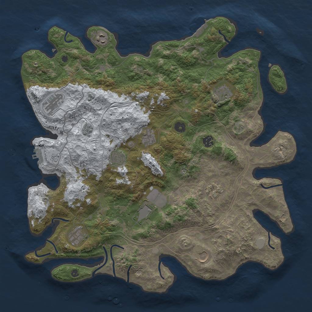 Rust Map: Procedural Map, Size: 4250, Seed: 1158922819, 20 Monuments