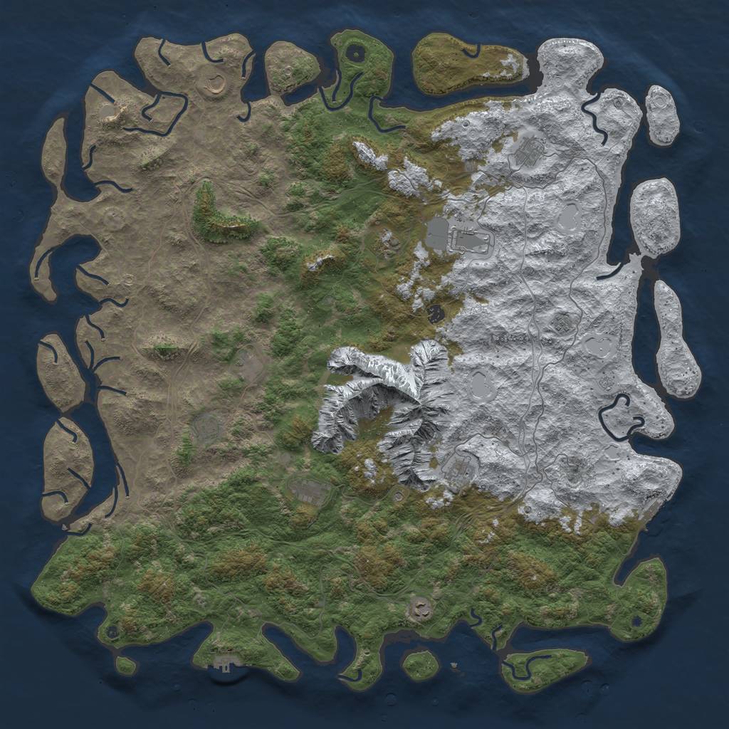 Rust Map: Procedural Map, Size: 6000, Seed: 471924, 20 Monuments