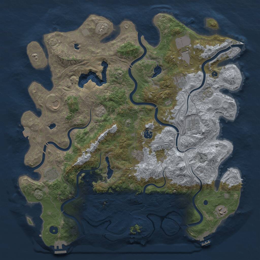Rust Map: Procedural Map, Size: 4500, Seed: 306211985, 15 Monuments
