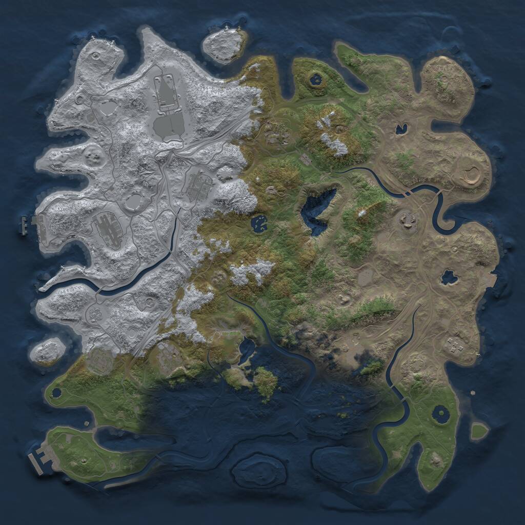 Rust Map: Procedural Map, Size: 4500, Seed: 244425, 17 Monuments