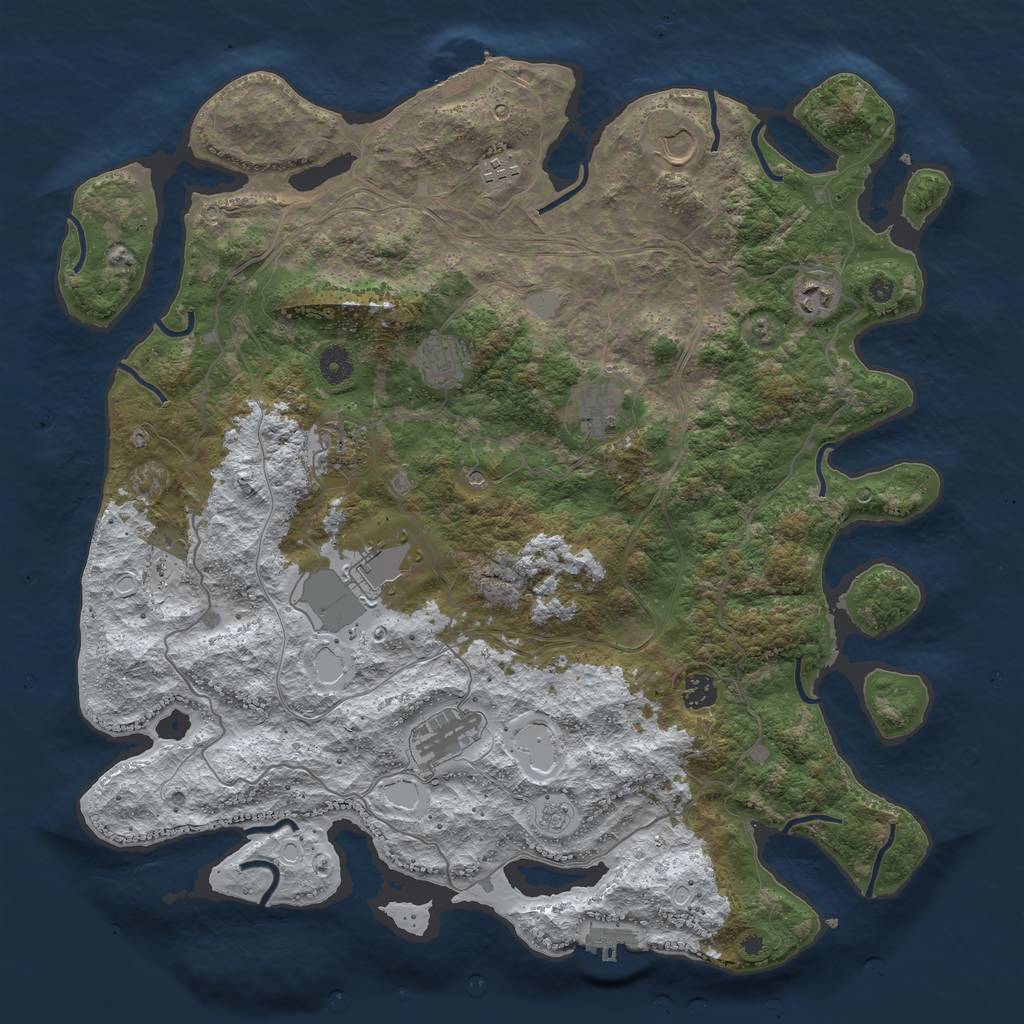 Rust Map: Procedural Map, Size: 4300, Seed: 846198, 18 Monuments