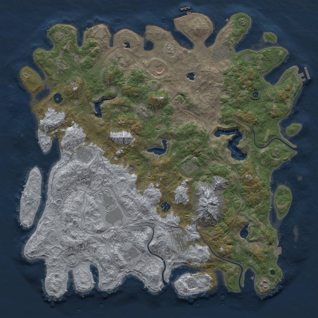 Rust Map: Procedural Map, Size: 5000, Seed: 154, 17 Monuments