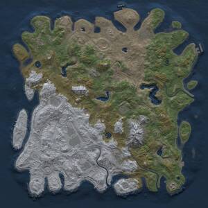 Thumbnail Rust Map: Procedural Map, Size: 5000, Seed: 154, 17 Monuments