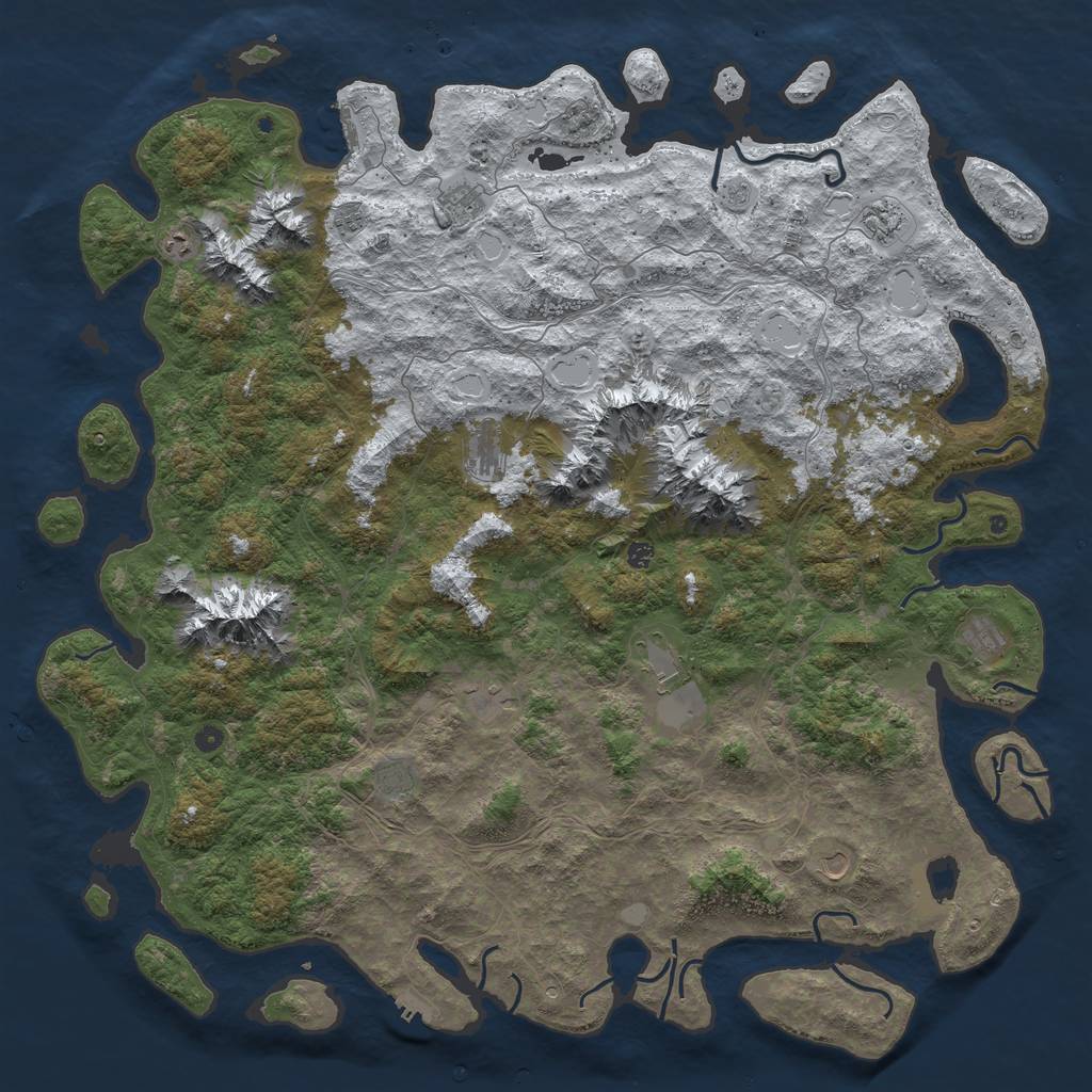 Rust Map: Procedural Map, Size: 6000, Seed: 10091992, 20 Monuments