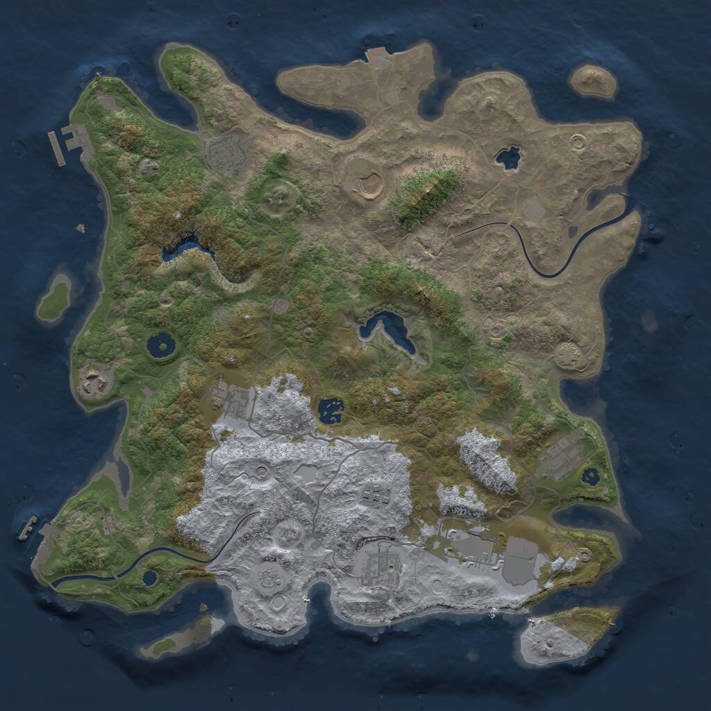 Rust Map: Procedural Map, Size: 4000, Seed: 69776, 15 Monuments