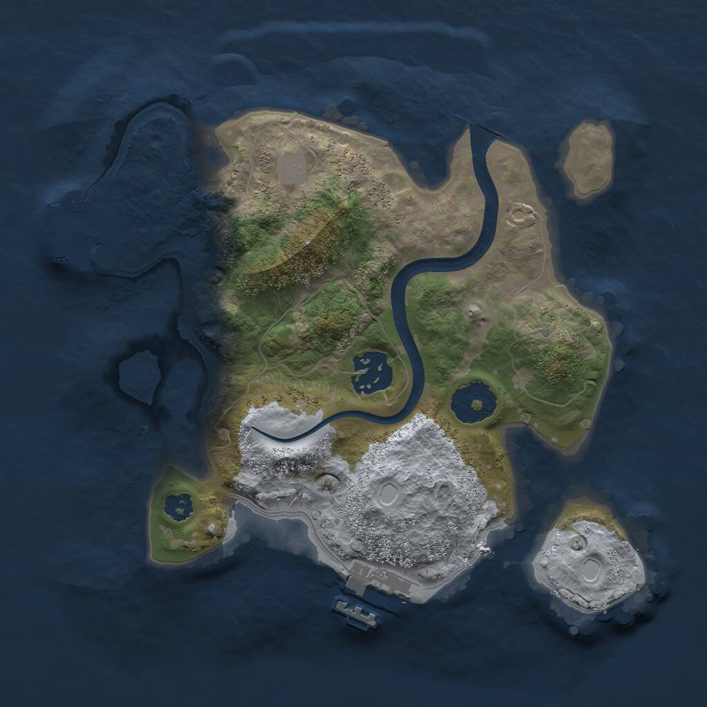 Rust Map: Procedural Map, Size: 2500, Seed: 89820, 4 Monuments