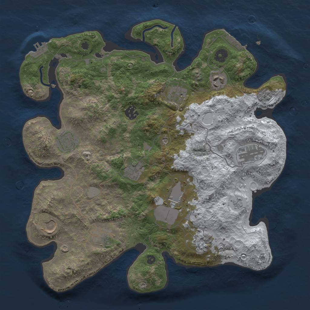 Rust Map: Procedural Map, Size: 3500, Seed: 148855497, 20 Monuments