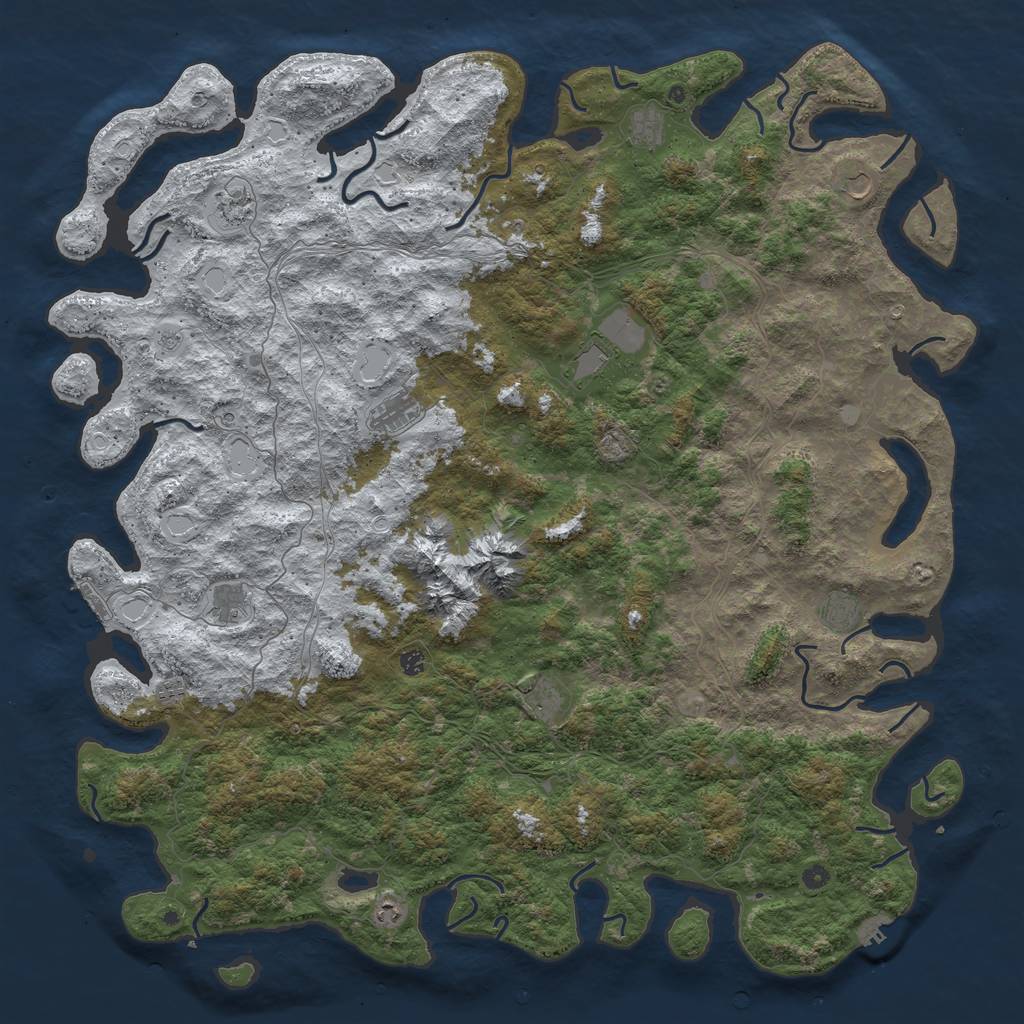 Rust Map: Procedural Map, Size: 6000, Seed: 13282, 20 Monuments