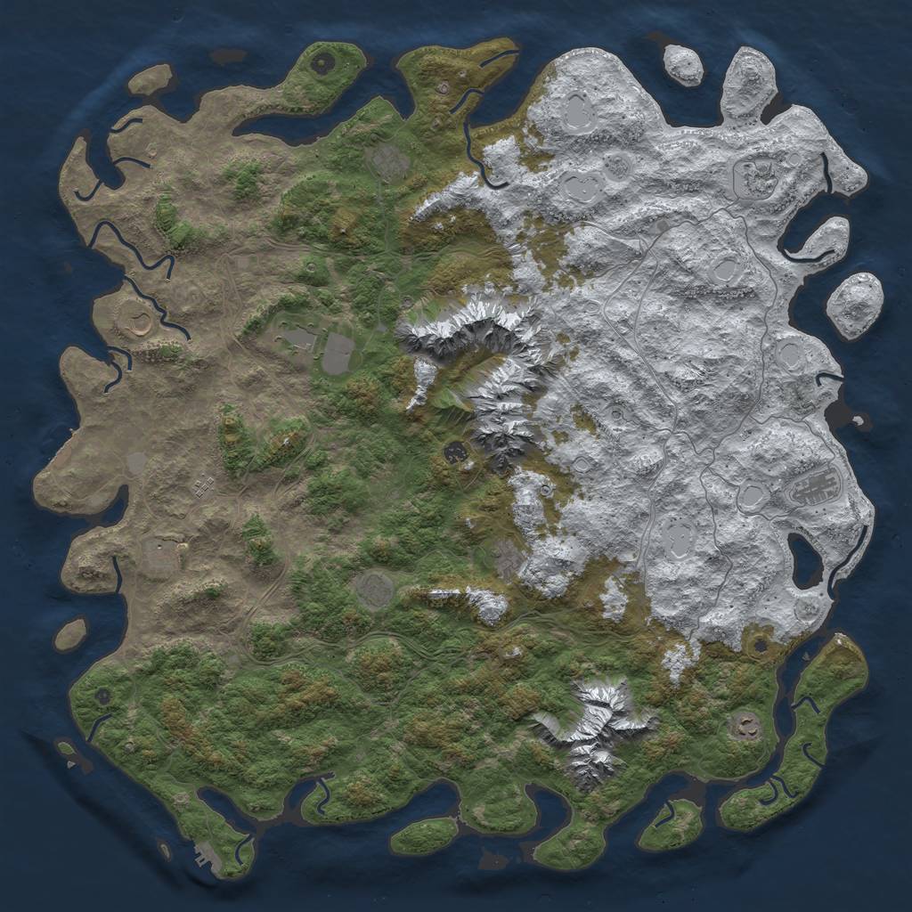 Rust Map: Procedural Map, Size: 6000, Seed: 488790, 20 Monuments